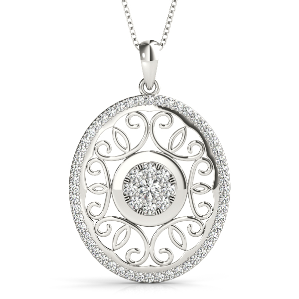 0.33 Ct Lab-Created Diamond Round Cut Soren Cluster Pendants Necklaces in Silver 925