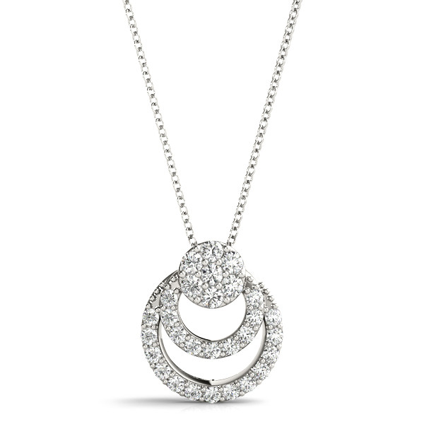 0.23 Ct Lab-Created Diamond Round Cut Phillip Circle Pendants Necklaces in Silver 925