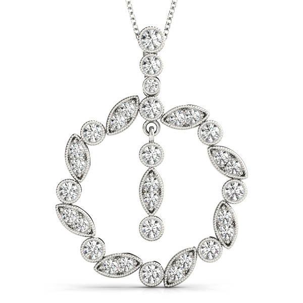 0.65 Ct Lab-Created Diamond Round Cut Dylan Circle Pendants Necklaces in Silver 925