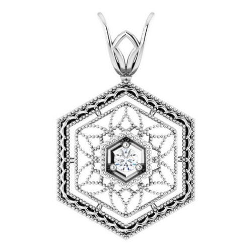 0.1 Ct Natural Diamond Round Cut Tristine  Solitaire Pendant Necklaces in Silver 925