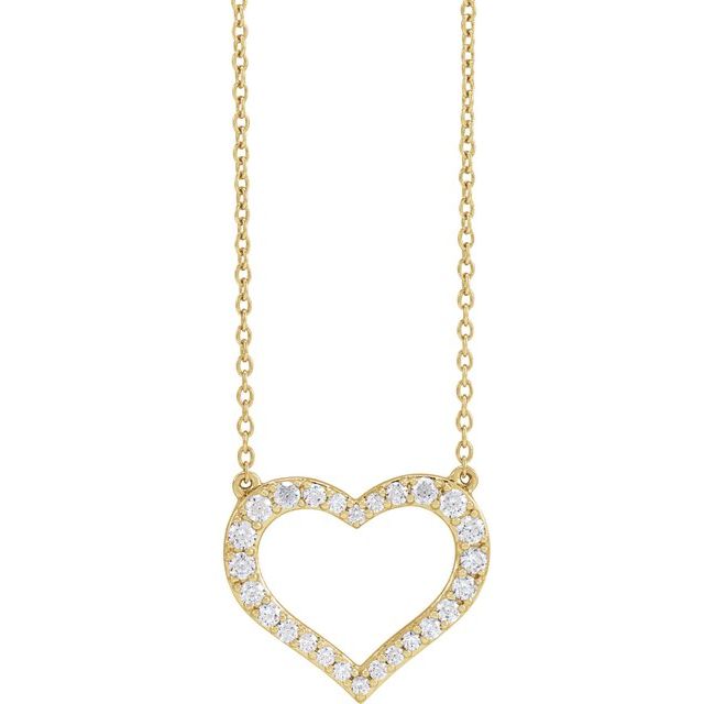 0.2 Ct Natural Diamond Round Cut Prascovia  Heart Necklaces in Silver 925