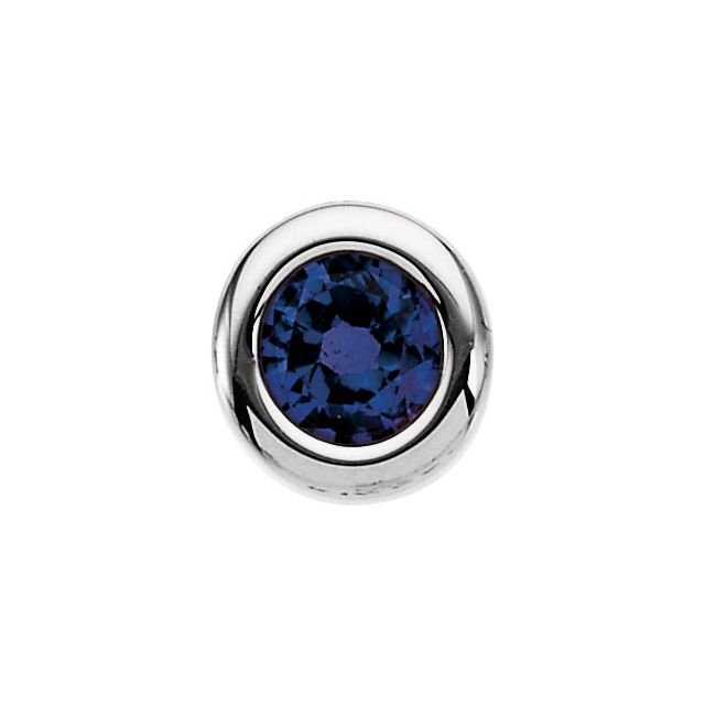 0.34 Ct Blue Sapphire Round Cut Premleen  in Silver 925