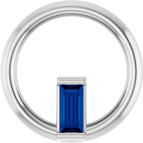 0.06 Ct Blue Sapphire Baguette Cut Priskilla  in Silver 925