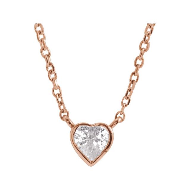 0.35 Ct Natural Diamond Heart Cut Quineta  Solitaire Pendant Necklaces in 14K White Gold