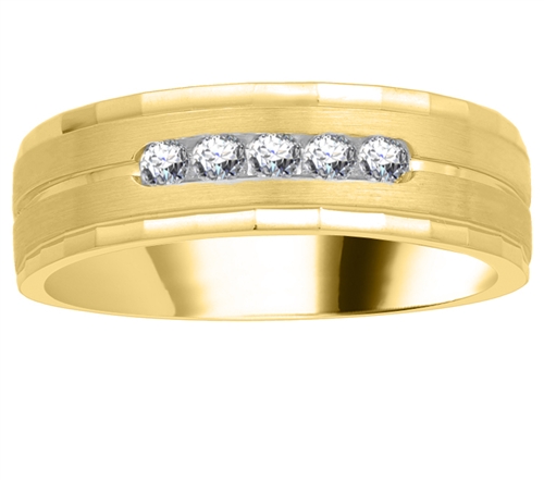 0.2 Ct Lab-Created Round Cut Ella  Mens Diamond Rings in 9K White Gold