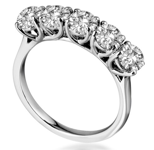 0.30 - 2.00 Carat Lab-Created 5 Stone Diamond Rings