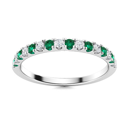 0.25 Ct Emerald Round Cut Novi  in 9K White Gold