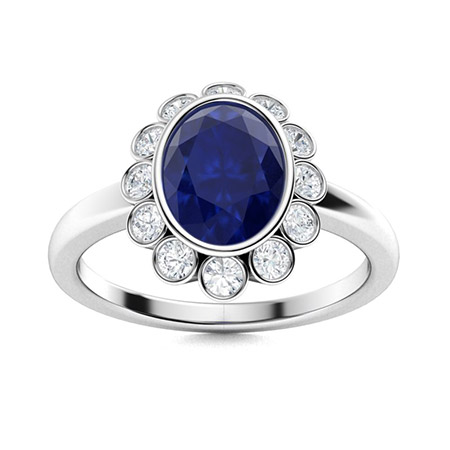 1.00 Carat Blue Sapphire Diamond Rings
