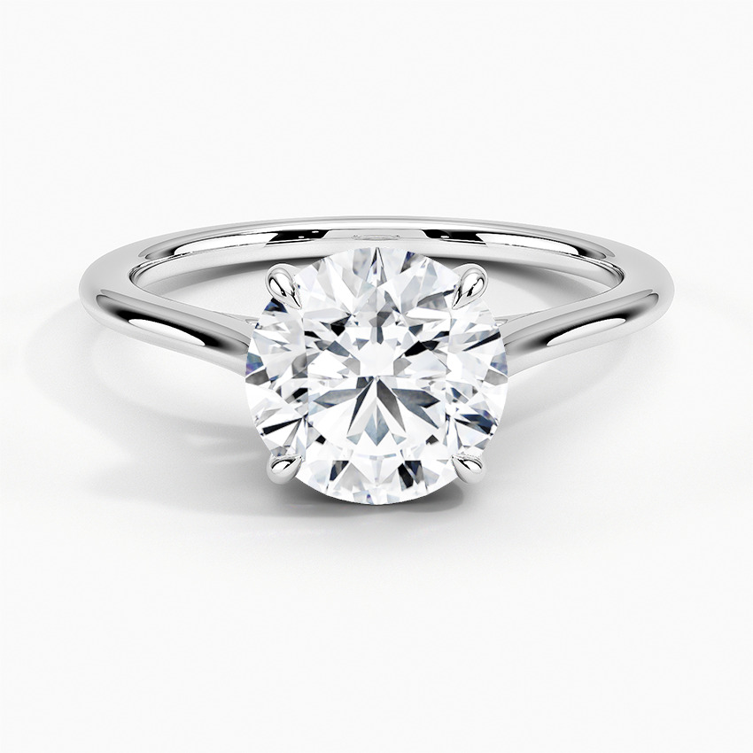 0.2 Ct Natural Diamond Round Cut Begilda  Classic Solitaire Engagement Rings in 9K White Gold