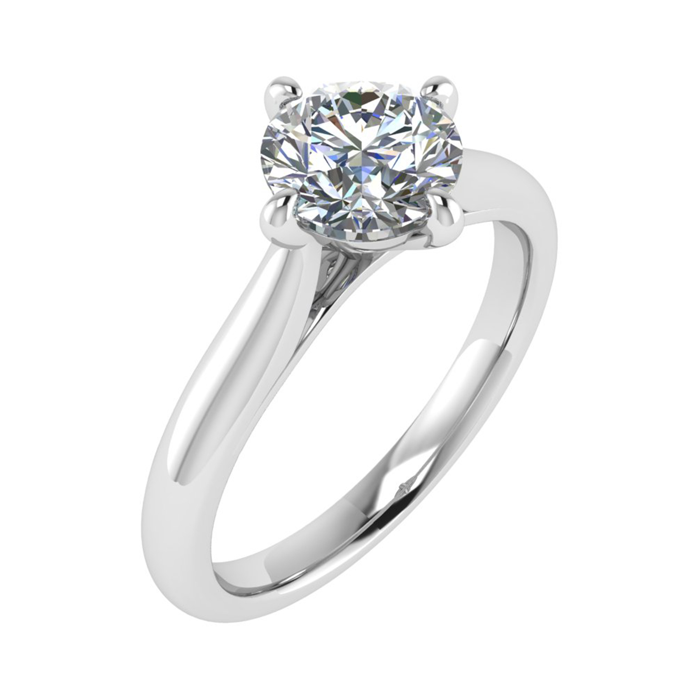 0.2 Ct Natural Round Cut Matilda  Solitaire Diamond Rings in 9K White Gold