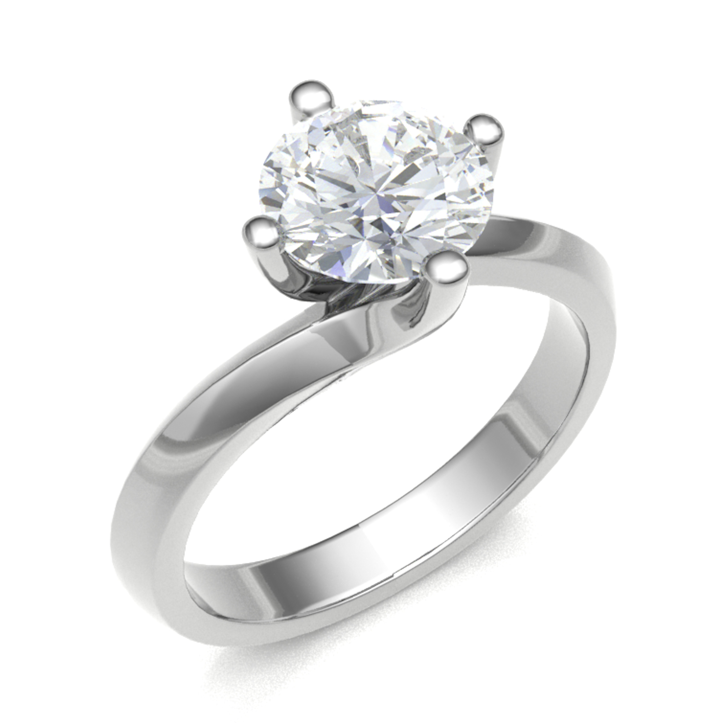 0.2 Ct Lab-Created Round Cut Candyce  Solitaire Diamond Rings in 9K White Gold