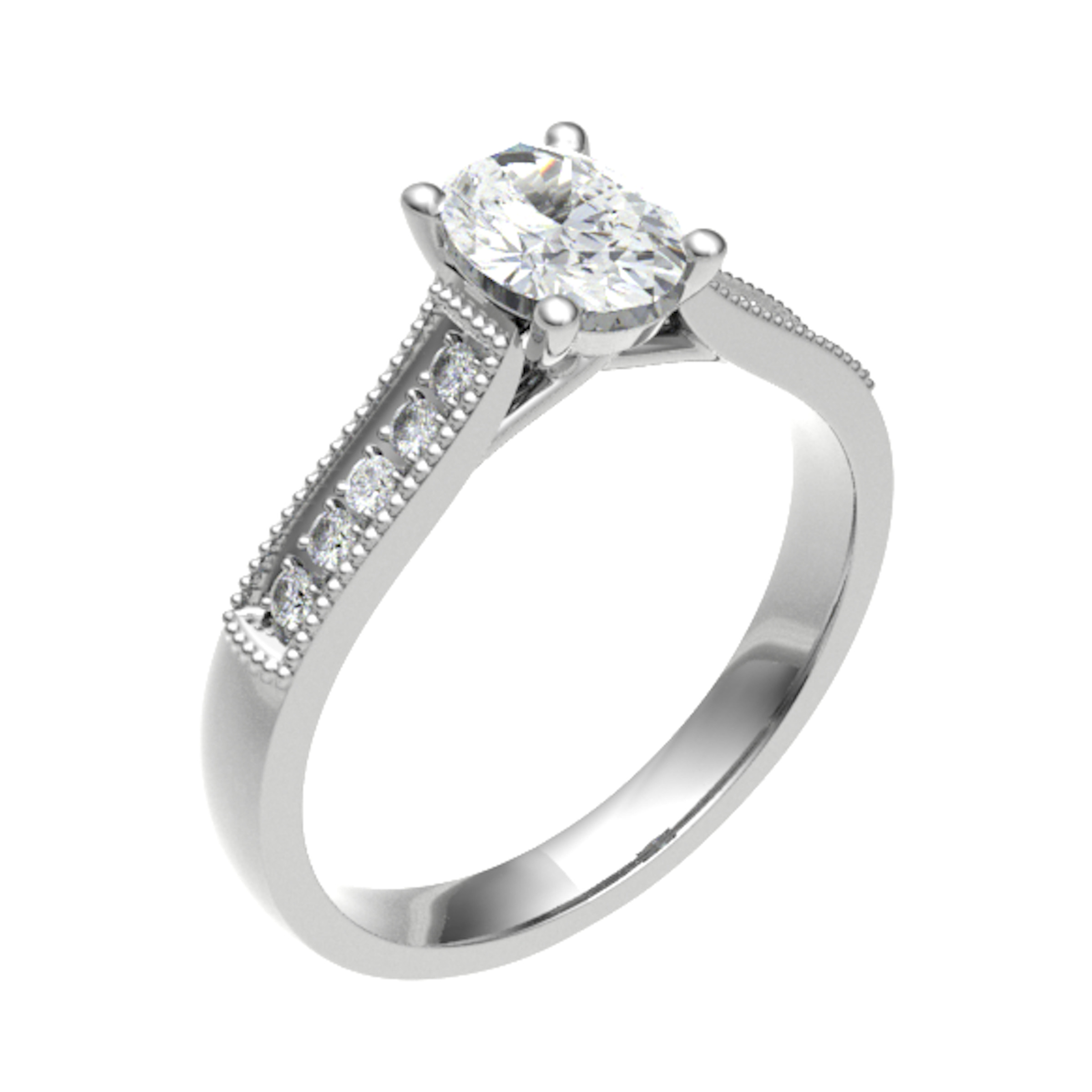 0.20 - 3.00 Carat Natural Diamond Side Stone Engagement Rings