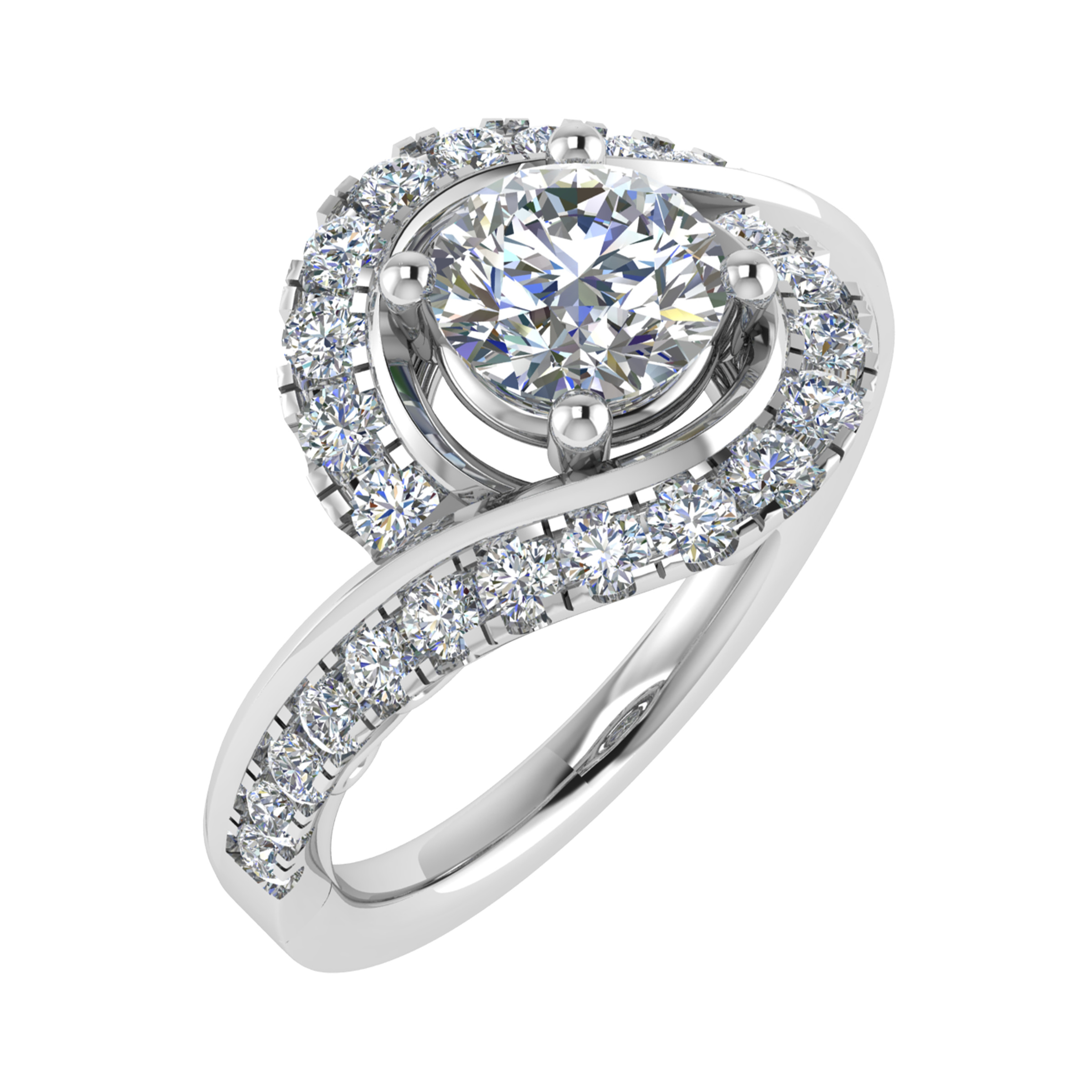 0.2 Ct Lab-Created Round Cut Elyanna  Everyday Diamond Rings in 9K White Gold