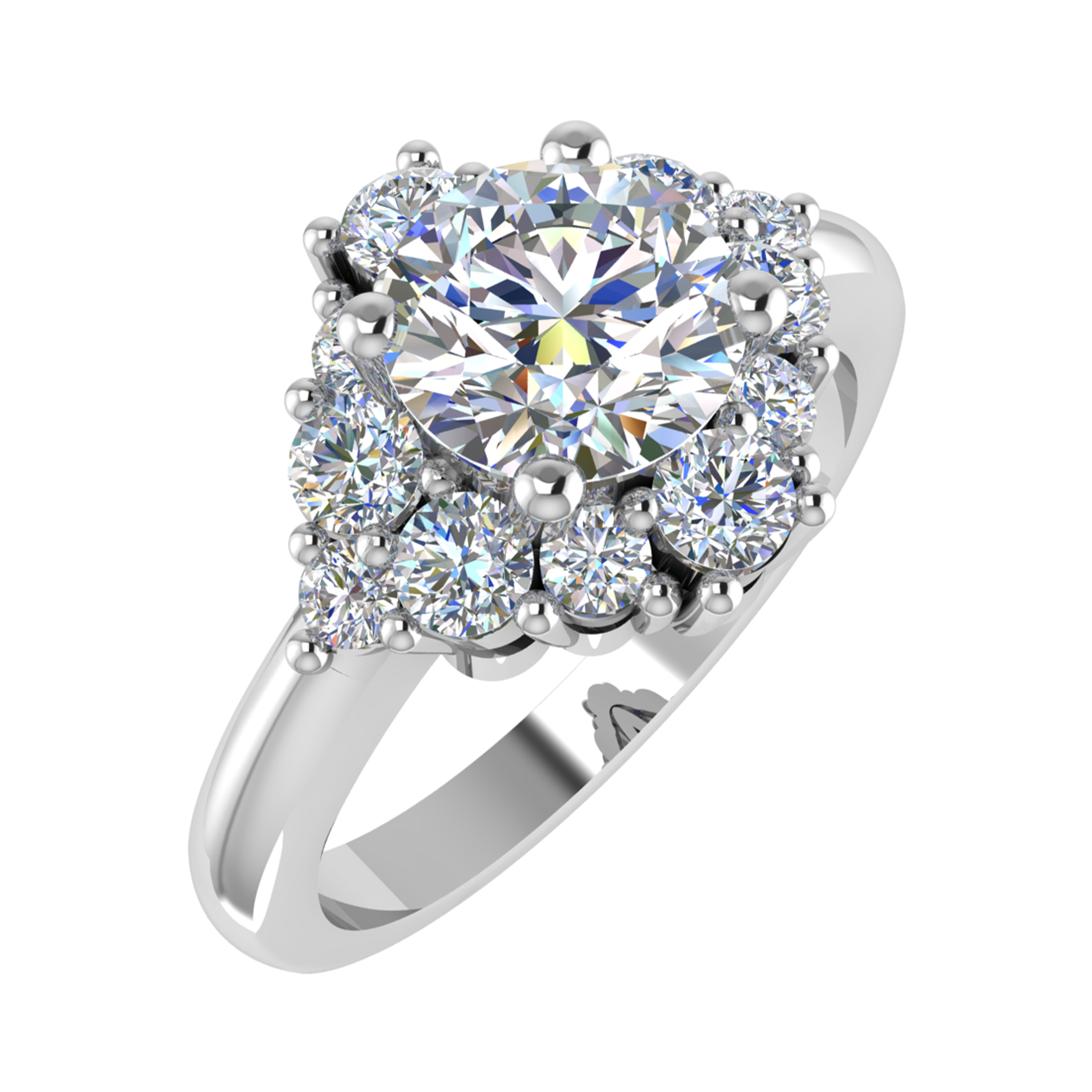 3 Ct Lab-Created Round Cut Elyanna  Everyday Diamond Rings in 9K White Gold