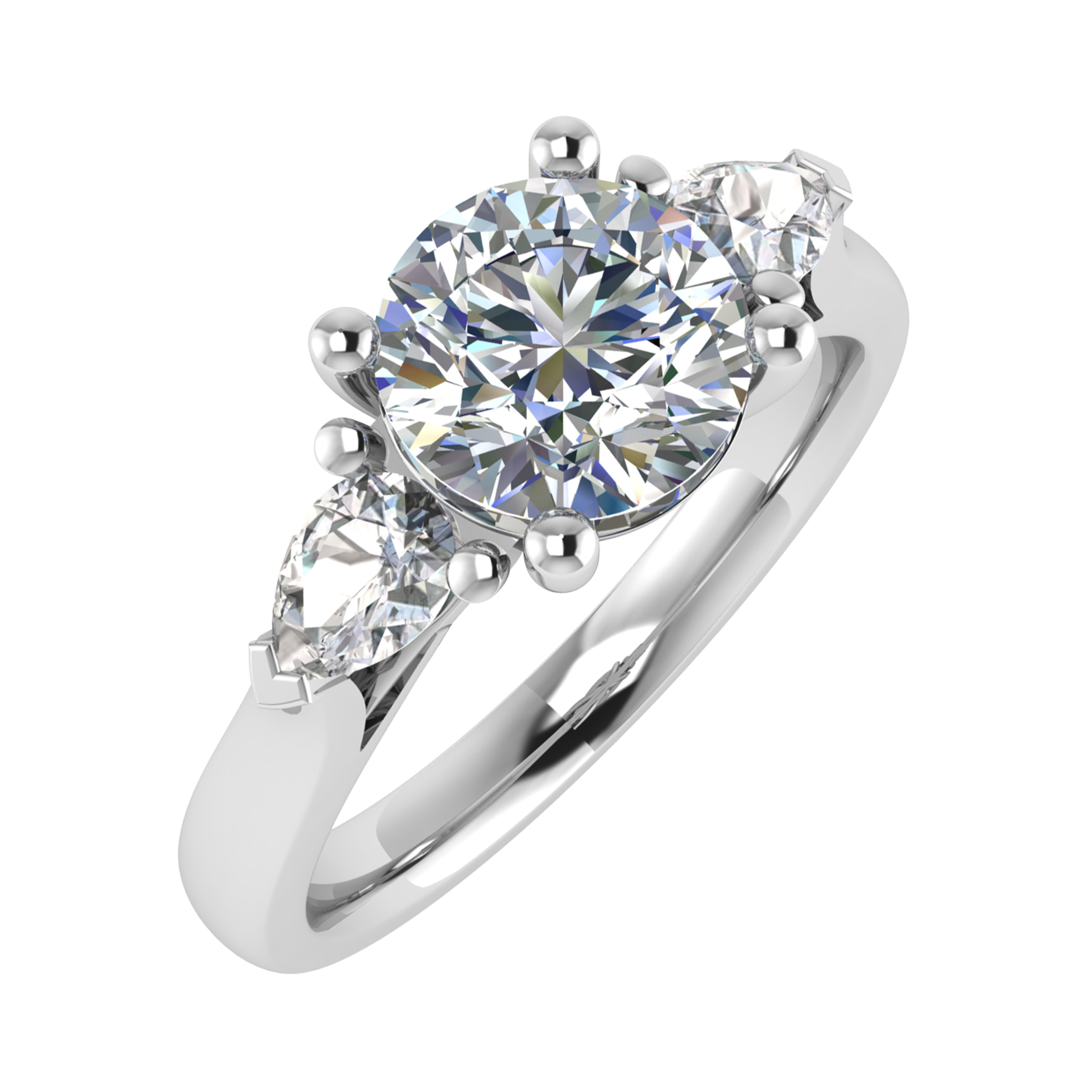 0.20 - 2.00 Carat Natural Diamond Trilogy Engagement Rings