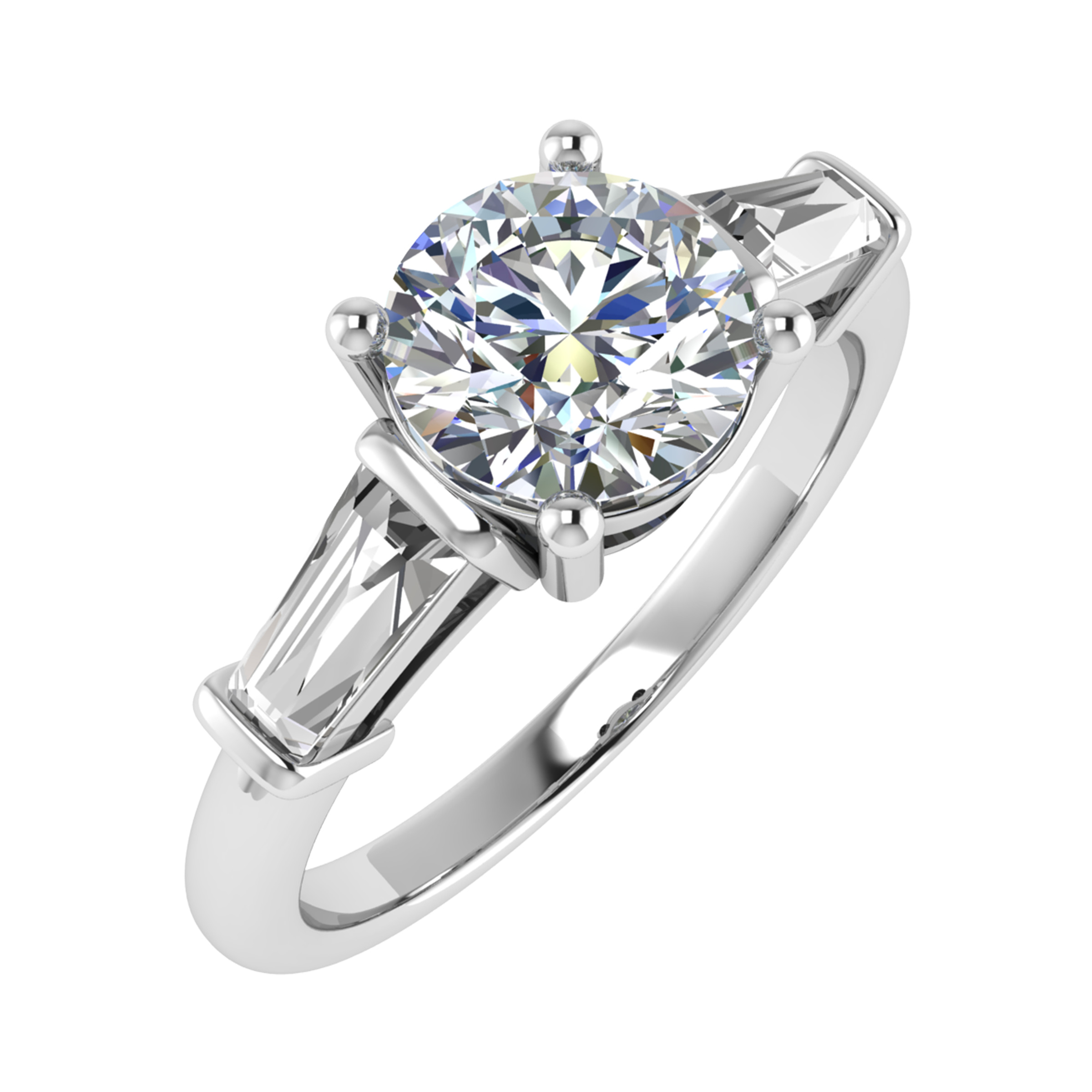 0.50 - 1.50 Carat Natural Diamond Trilogy Engagement Rings