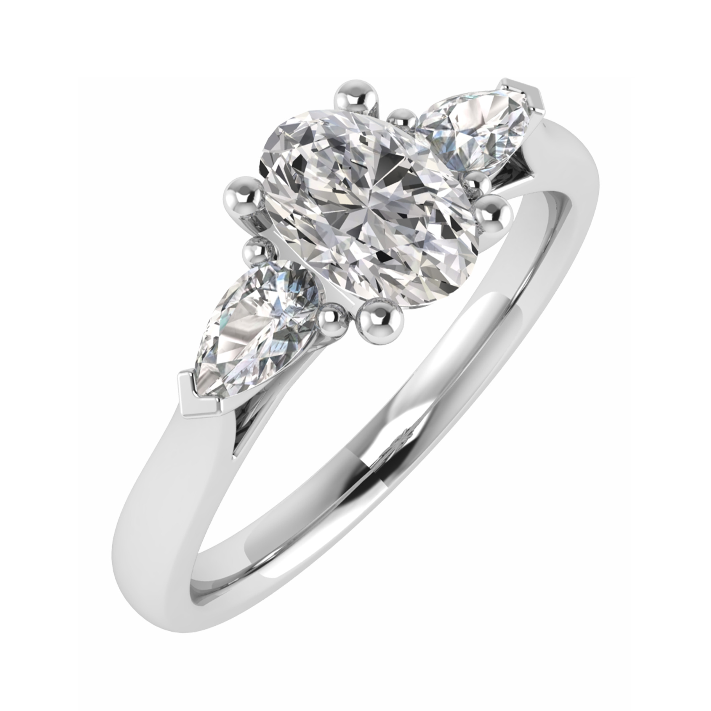 0.25 - 2.00 Carat Natural Diamond Trilogy Engagement Rings