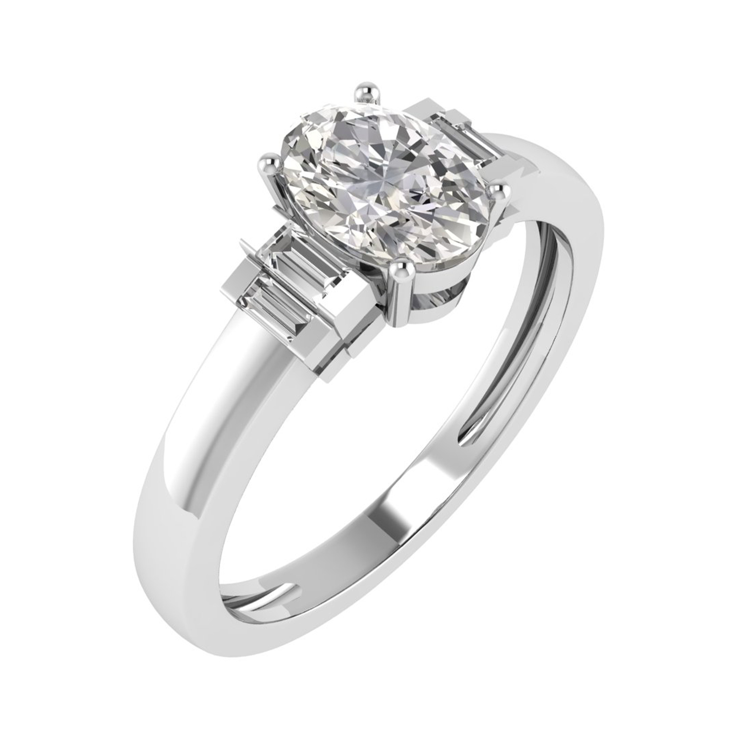 0.50 - 2.00 Carat Natural Diamond Side Stone Engagement Rings