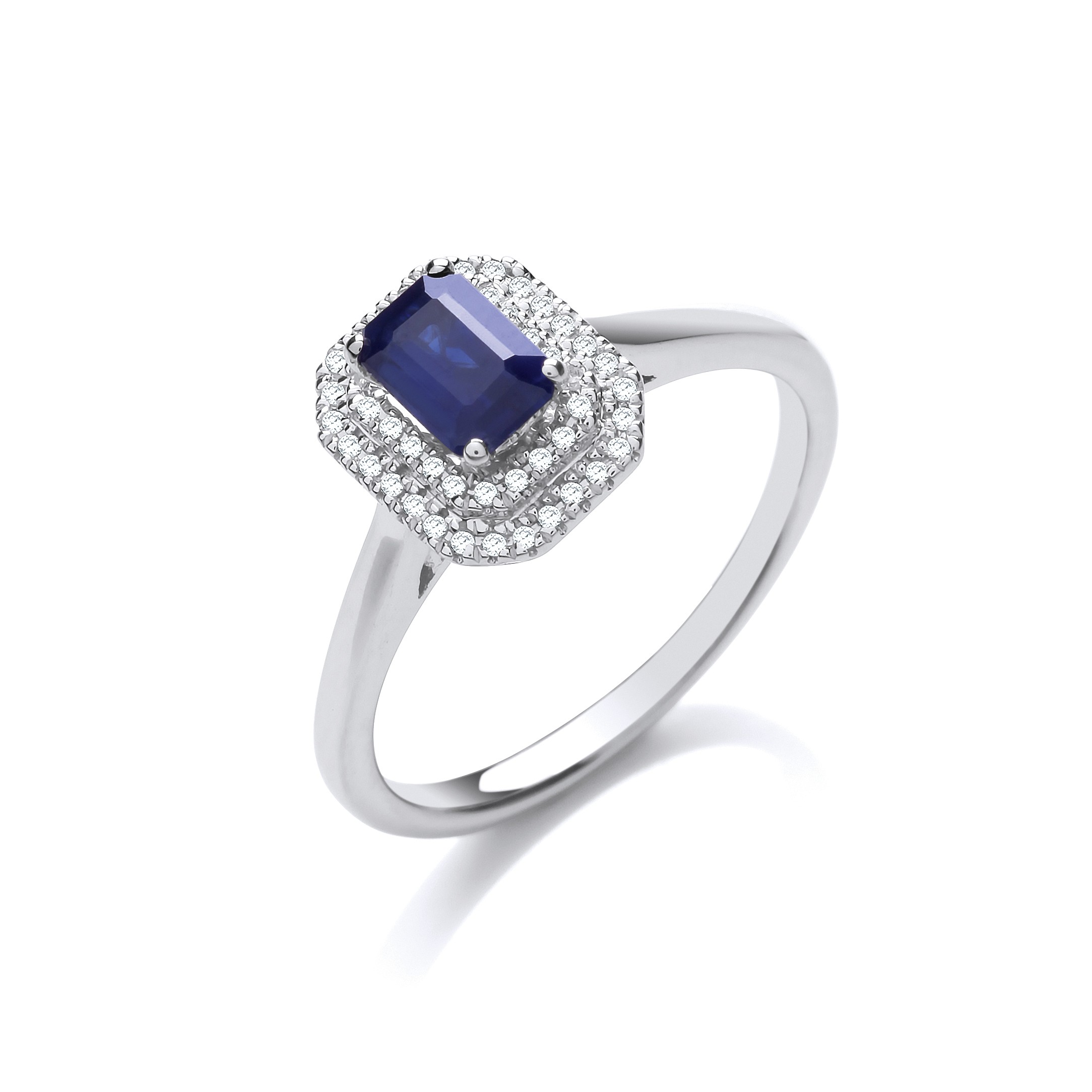0.80 Carat Blue Sapphire Diamond Rings