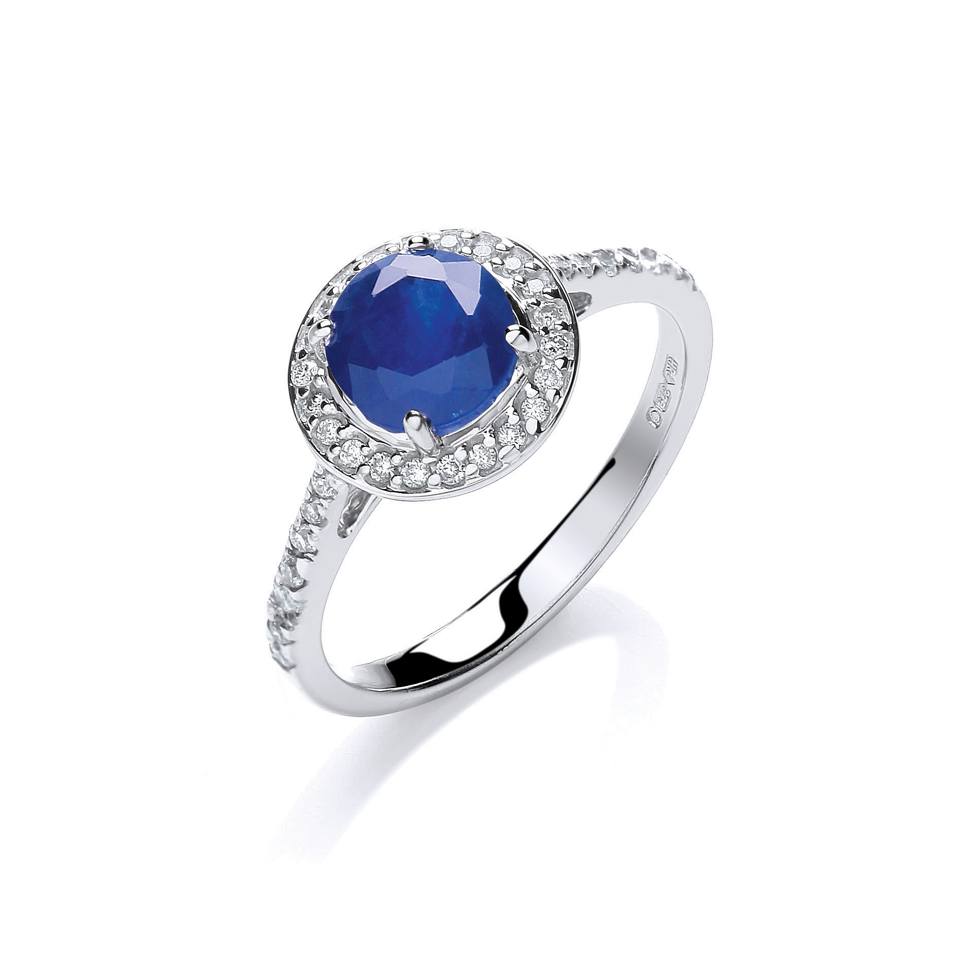 1.00 Carat Blue Sapphire Diamond Rings