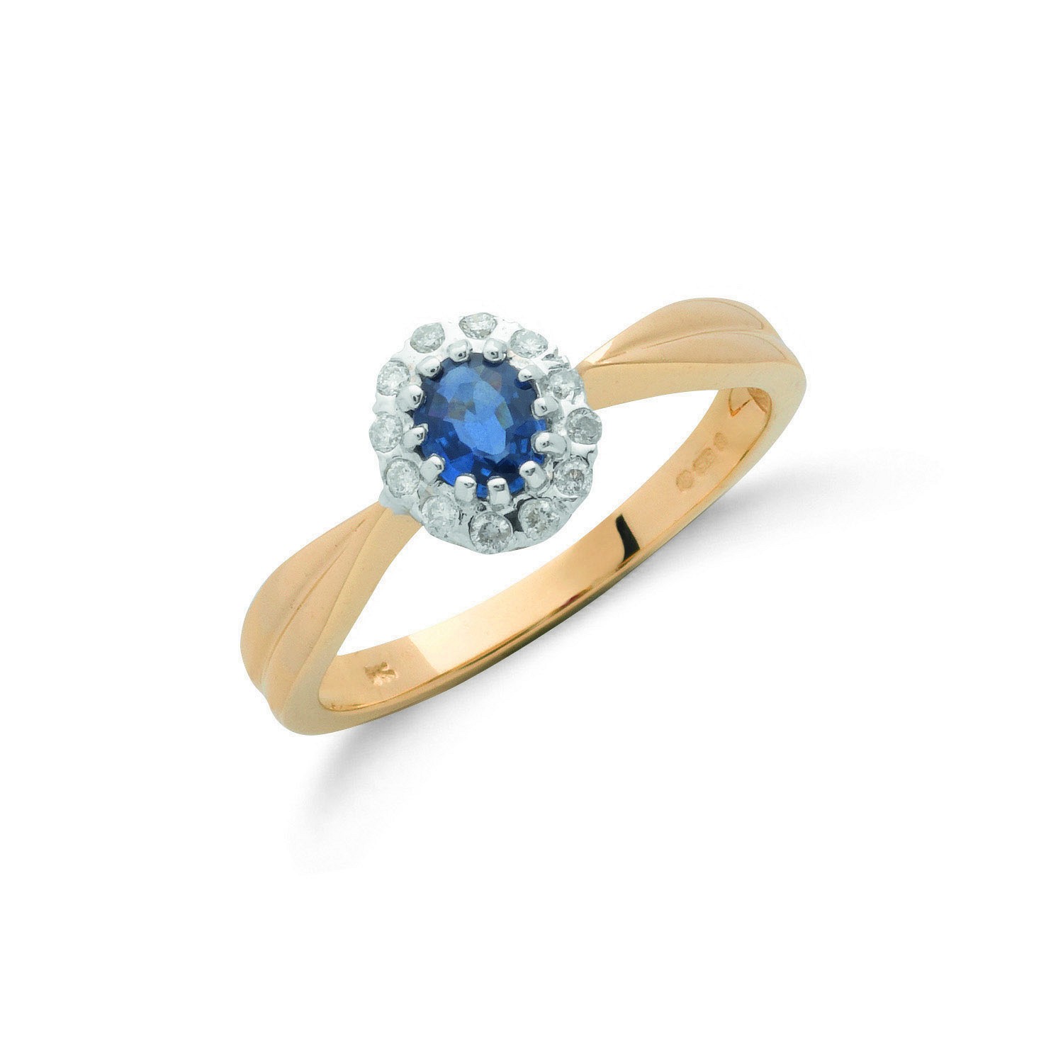 0.75 Carat Blue Sapphire Diamond Rings