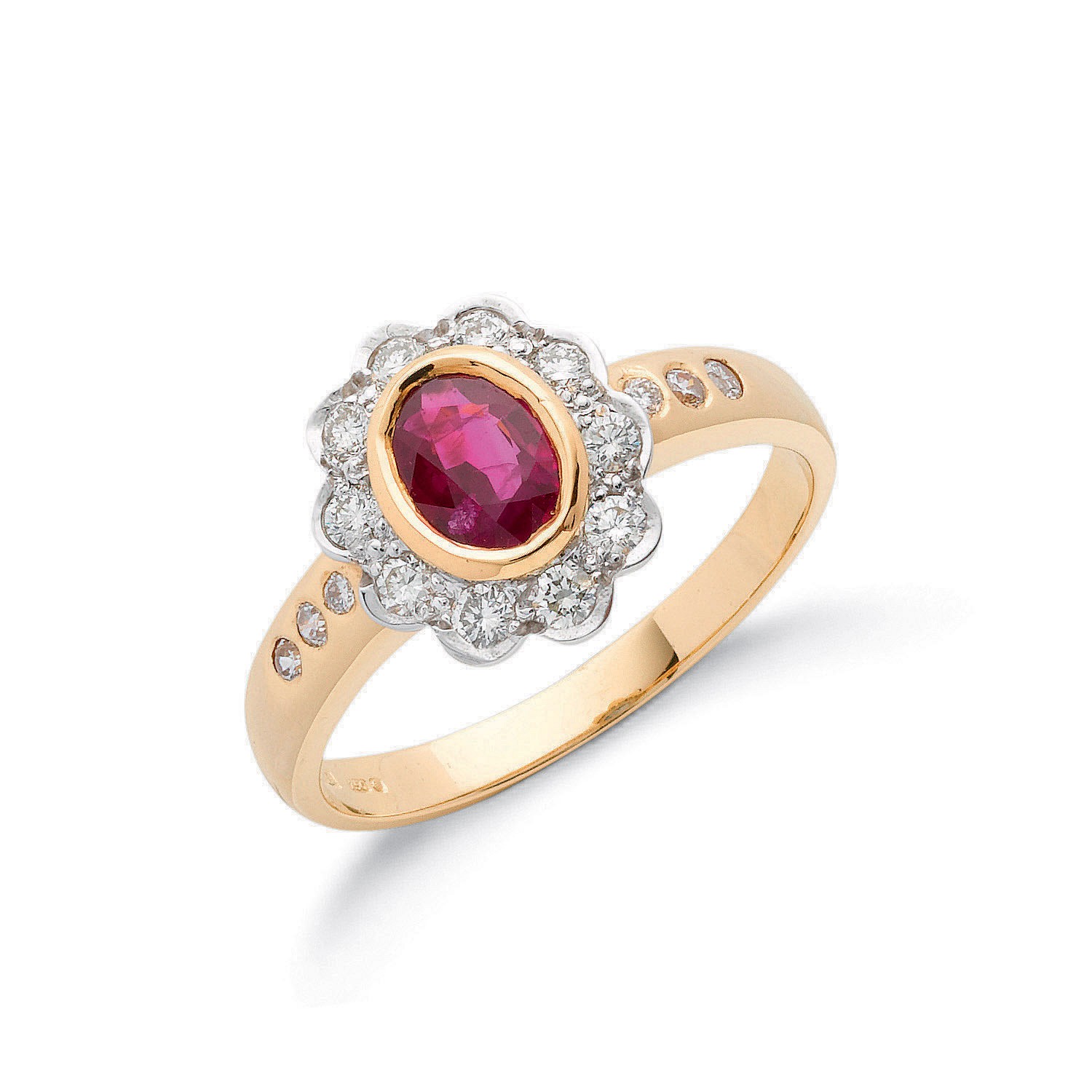 1.25 Ct Natural Ruby Oval Cut Audrei  in 18K Yellow Gold