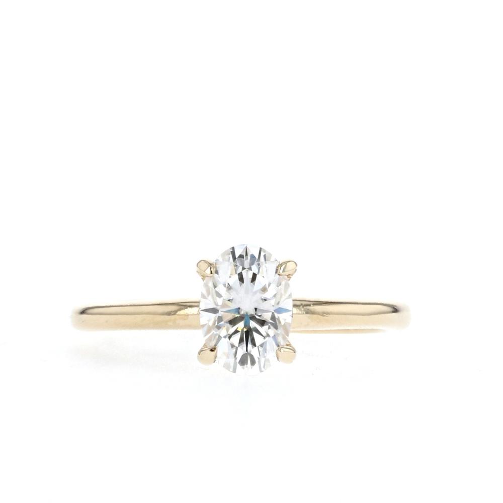 0.2 Ct Natural Oval Cut Celisa  Solitaire Diamond Rings in 9K Yellow Gold