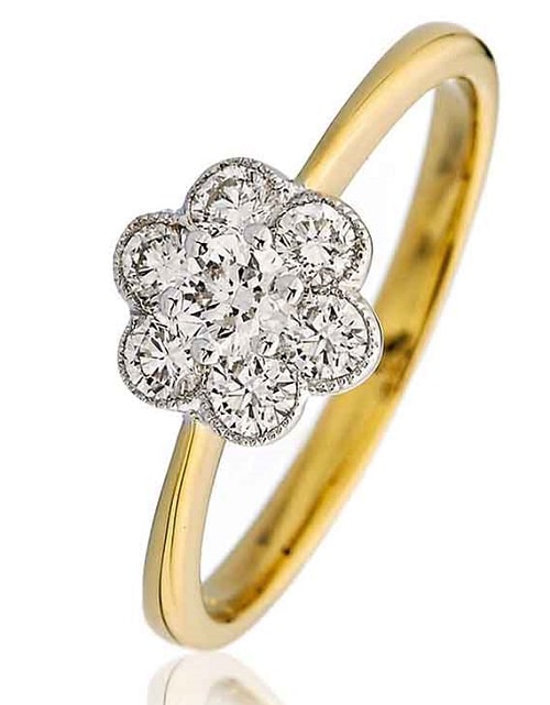 0.3 Ct Natural Round Cut Errolyn  Statement Diamond Rings in 18K White Gold