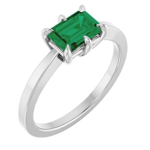 0.90 Carat Emerald Gemstone Engagement Rings