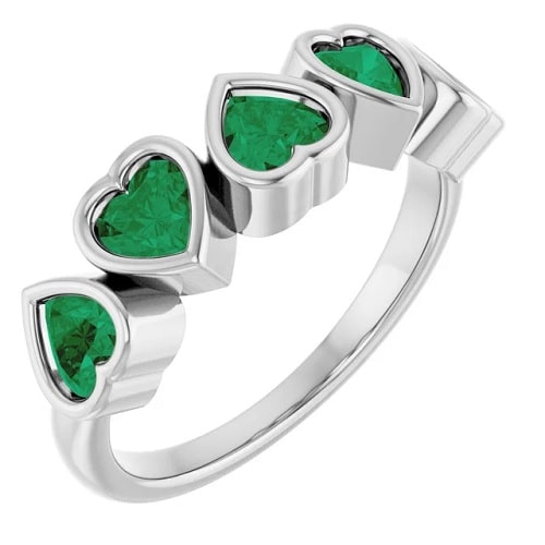 1.25 Carat Emerald Gemstone Diamond Rings