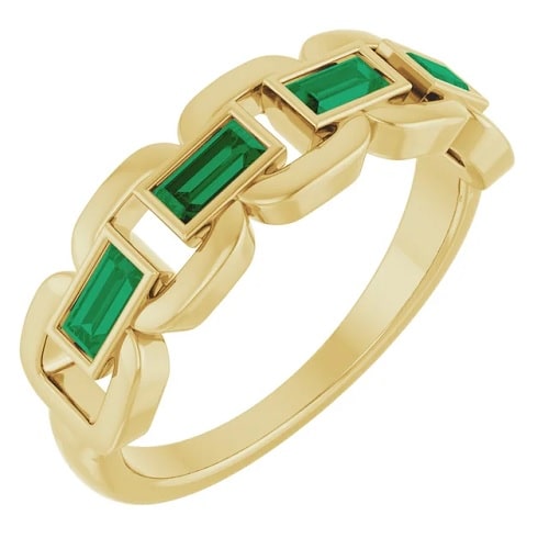 0.56 Ct Emerald Baguette Cut Zunaira  in Silver 925