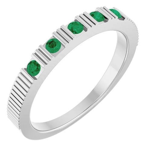 0.20 Carat Emerald Gemstone Diamond Rings