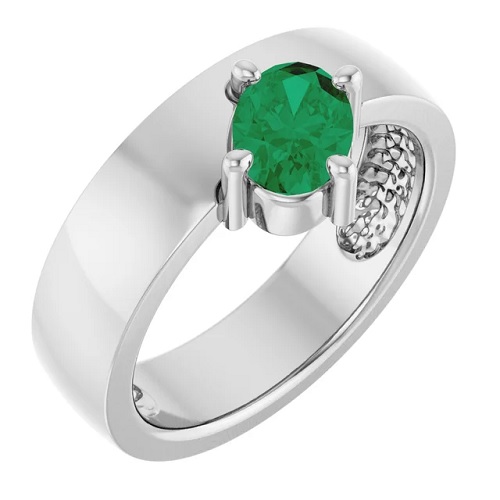 0.85 Carat Emerald Gemstone Diamond Rings