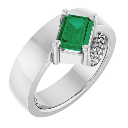 0.90 Carat Emerald Gemstone Diamond Rings
