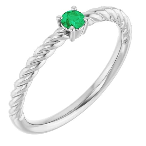 Emerald Solitaire Diamond Rings