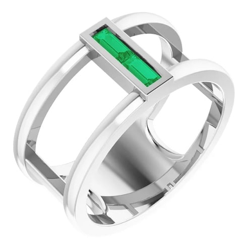 0.14 Ct Emerald Baguette Cut Owen  in Silver 925