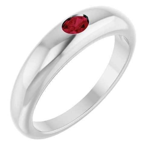 0.3 Ct Natural Ruby Oval Cut Deeandra  Diamond Rings in Silver 925