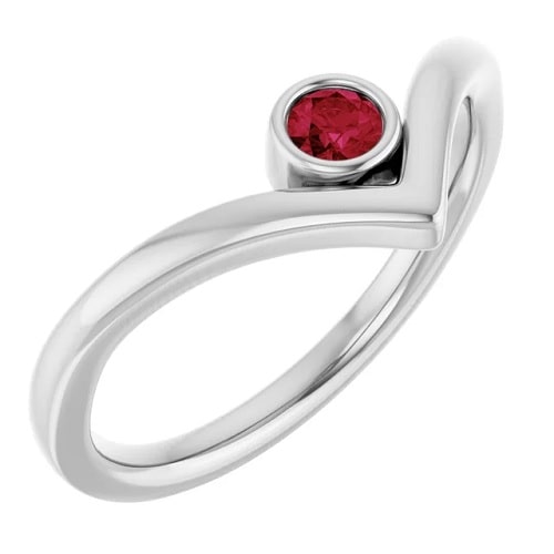 0.15 Ct Natural Ruby Round Cut Delphia  Diamond Rings in Silver 925