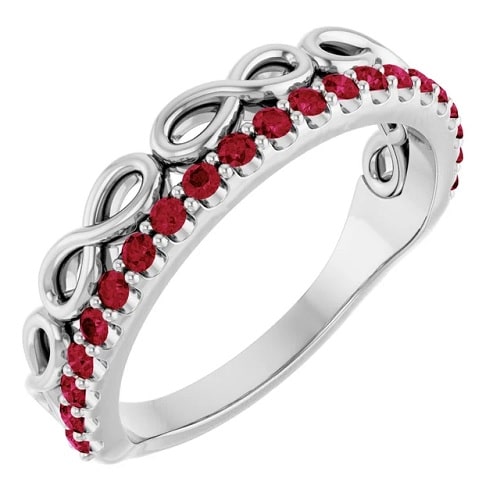 0.63 Ct Natural Ruby Round Cut Zyanya  Diamond Rings in Silver 925