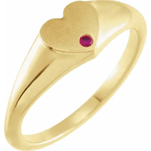 0.03 Ct Natural Ruby Round Cut  Diamond Rings in Silver 925