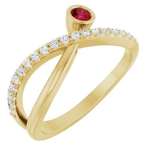 0.38 Ct Natural Ruby Round Cut Lainey  Diamond Rings in Silver 925