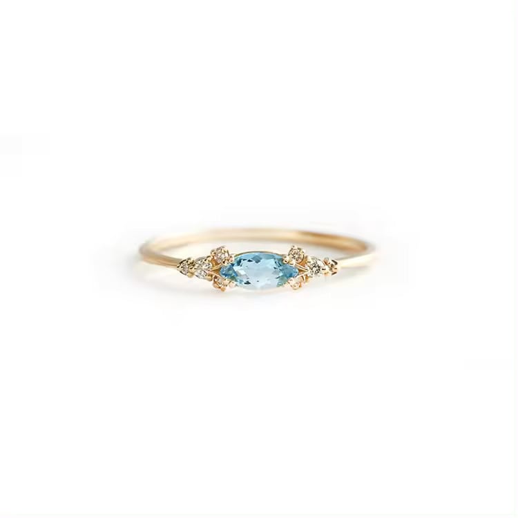 1.50 Carat Aquamarine Diamond Rings