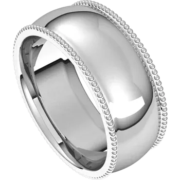 Sterling Silver Wedding Rings in 9K White Gold