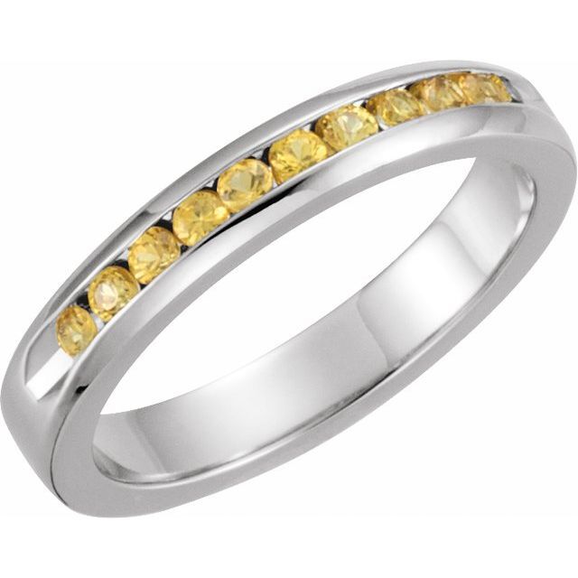 0.28 Ct Round Cut Lauren Yellow Diamond Rings in 9K White Gold