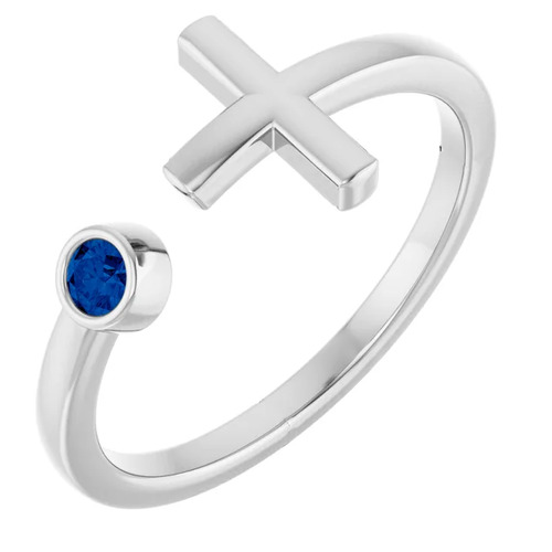 0.09 Ct Blue Sapphire Naylea  in 9K White Gold