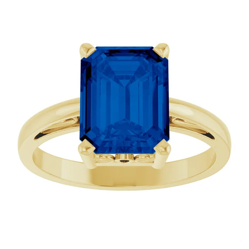 1.7 Ct Blue Sapphire Emerald Cut Arykah  in Silver 925