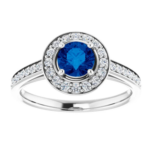 1.28 Ct Blue Sapphire Round Cut Alisanne  in Silver 925