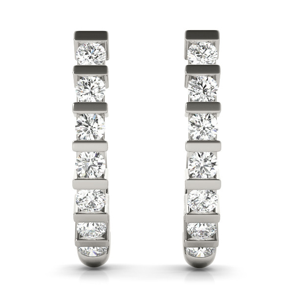 0.36 Ct Natural Round Cut Skye Hoop Diamond Earrings in Silver 925