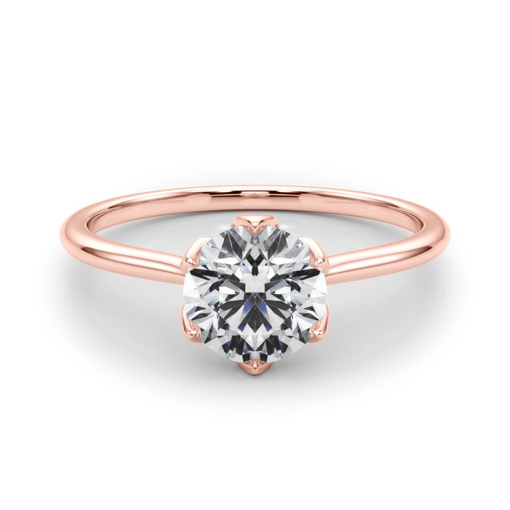 0.2 Ct Lab-Created Diamond Round Cut Maebry Classic Solitaire Engagement Rings in Silver 925