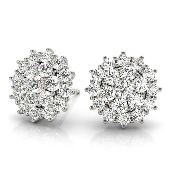 0.26 Ct Lab-Created Round Cut Dorothy Cluster Diamond Earrings in Silver 925